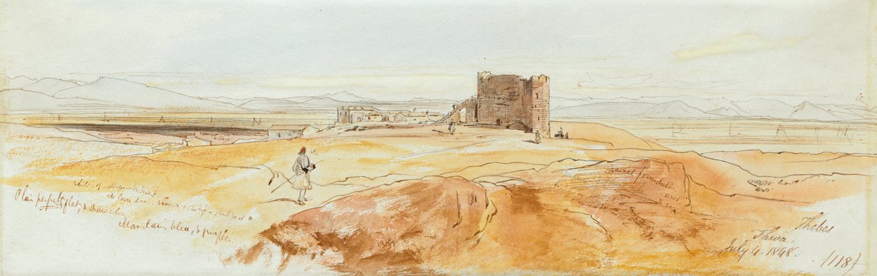 Két nézet Thébáról alkotó: Edward Lear