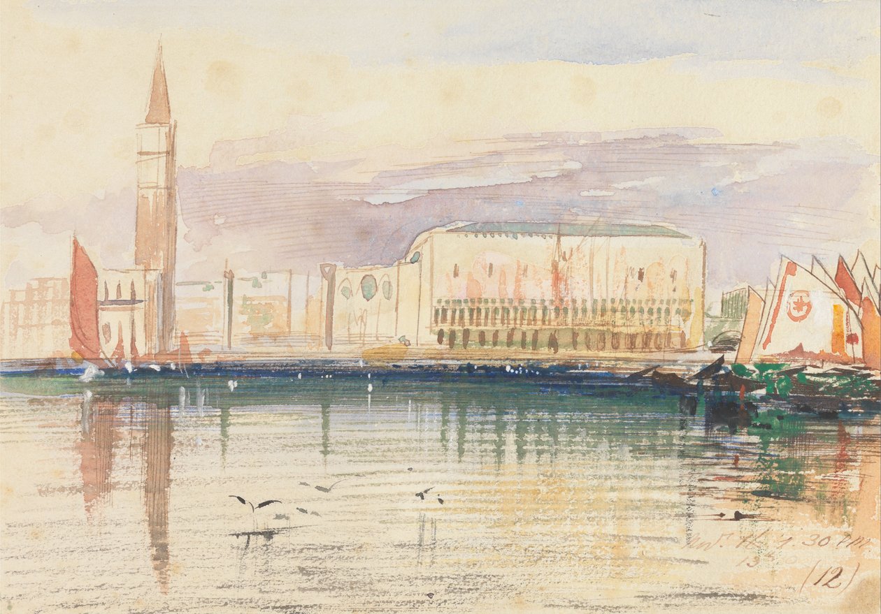Velence, a Dózse-palota alkotó: Edward Lear