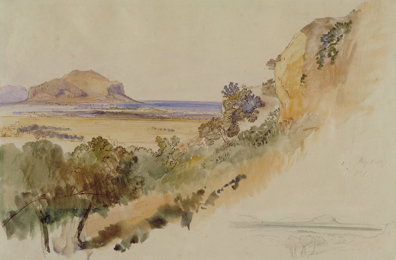 Kilátás Palermo közelében alkotó: Edward Lear