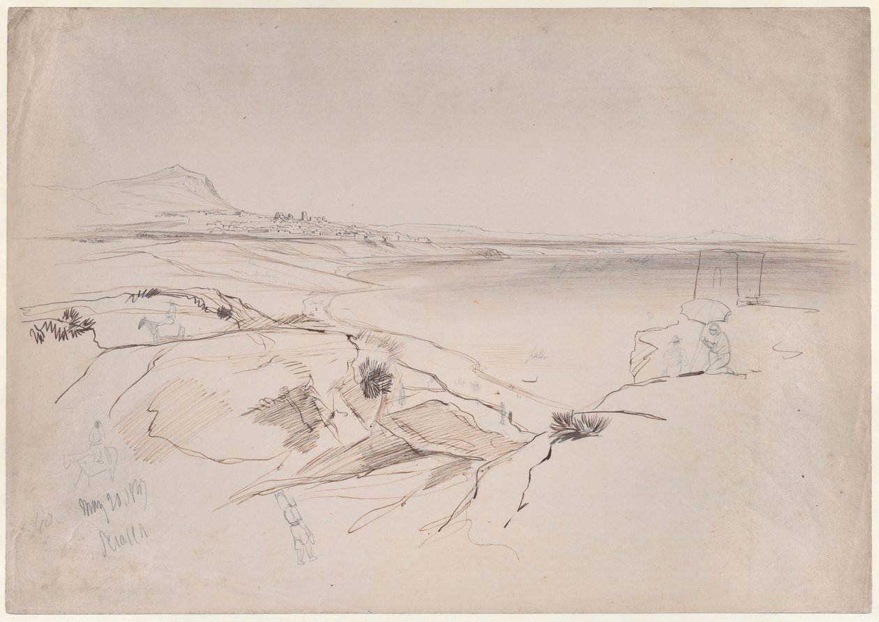 Kilátás Sciaccára, Szicília alkotó: Edward Lear