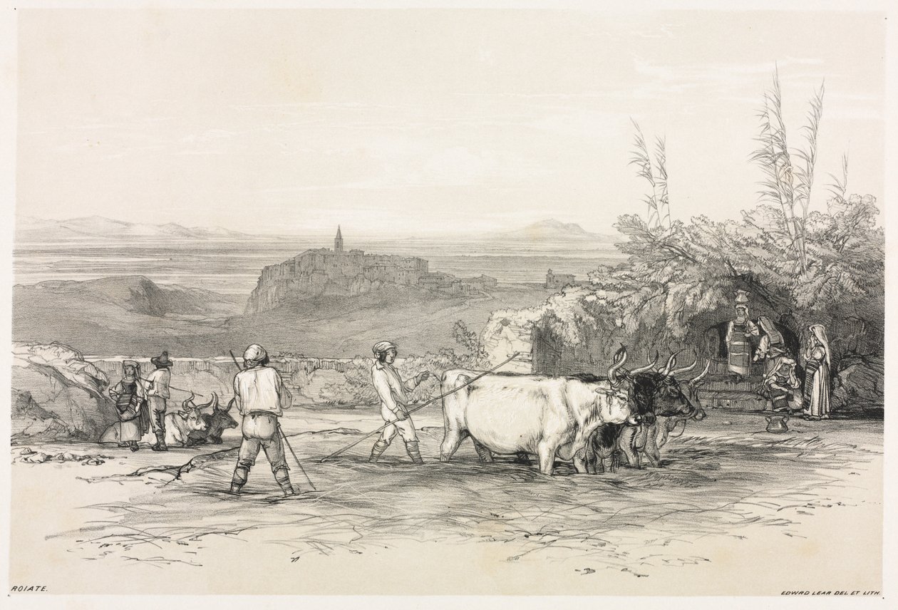 Kilátások Rómában és környékén: Roiate alkotó: Edward Lear