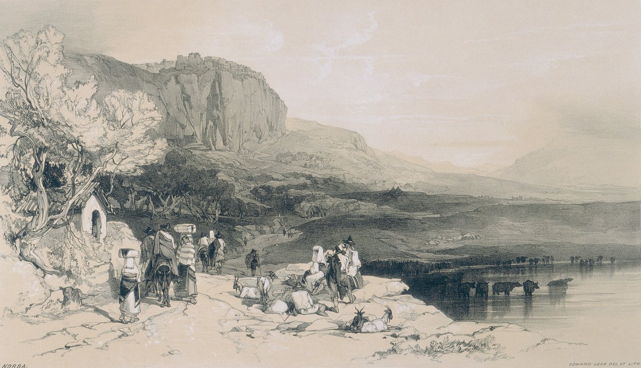 Kilátások Rómában és környékén: Norba látképe alkotó: Edward Lear