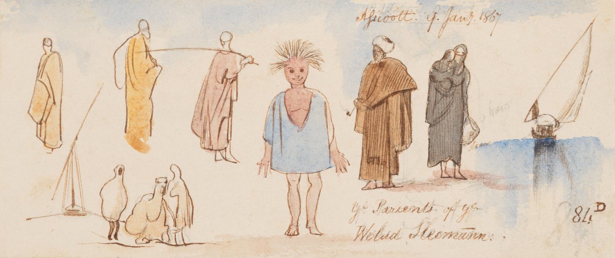 A Welud Sleimann szülői; Assioott [Asyut]; 1867. január 9. (84D) alkotó: Edward Lear