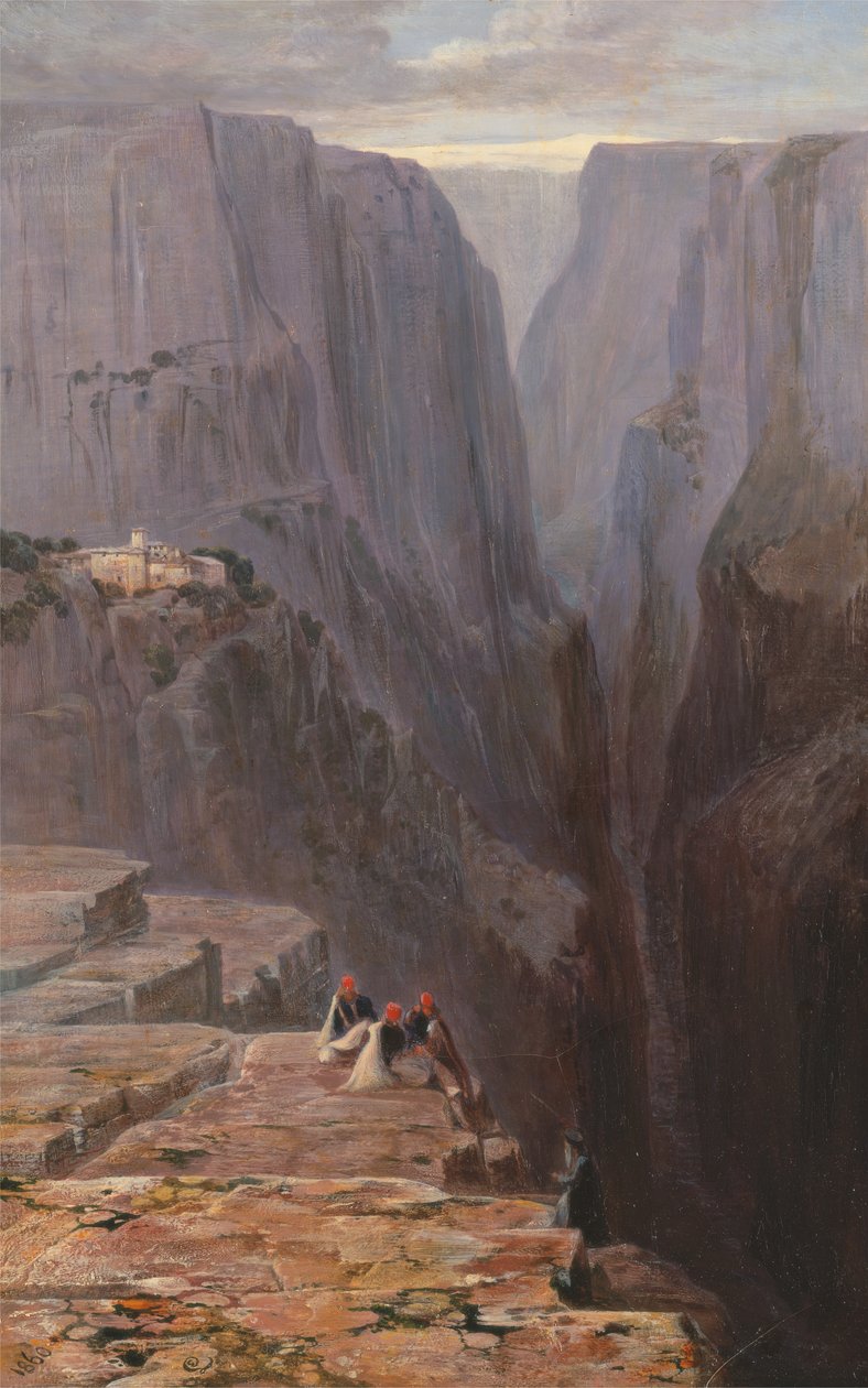 Zagori, Görögország, 1860. alkotó: Edward Lear