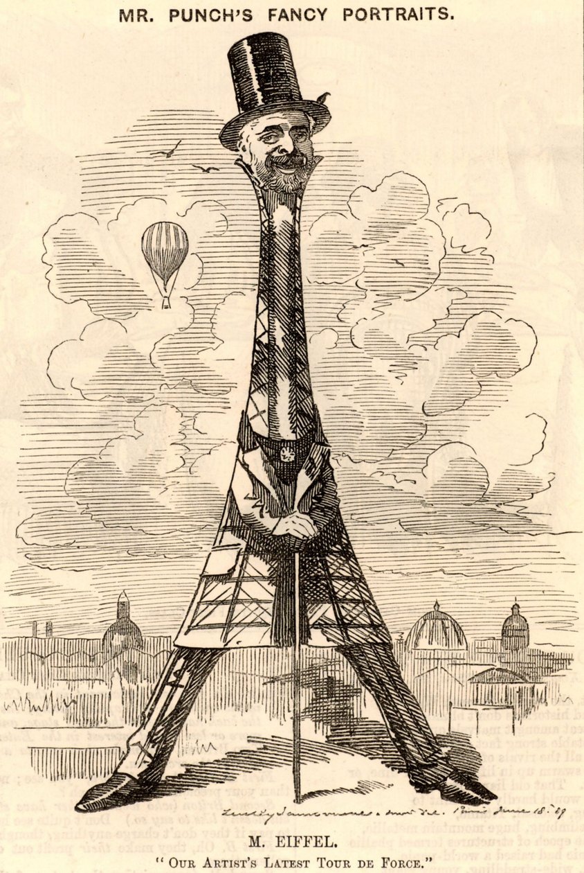 Gustave Eiffel karikatúrája alkotó: Edward Linley Sambourne