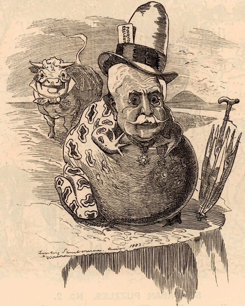 Ferdinand de Lesseps rajzfilmje alkotó: Edward Linley Sambourne