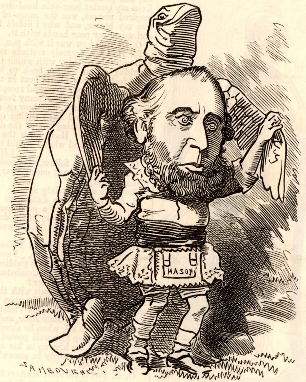 John Ellis teknőssel táncol alkotó: Edward Linley Sambourne