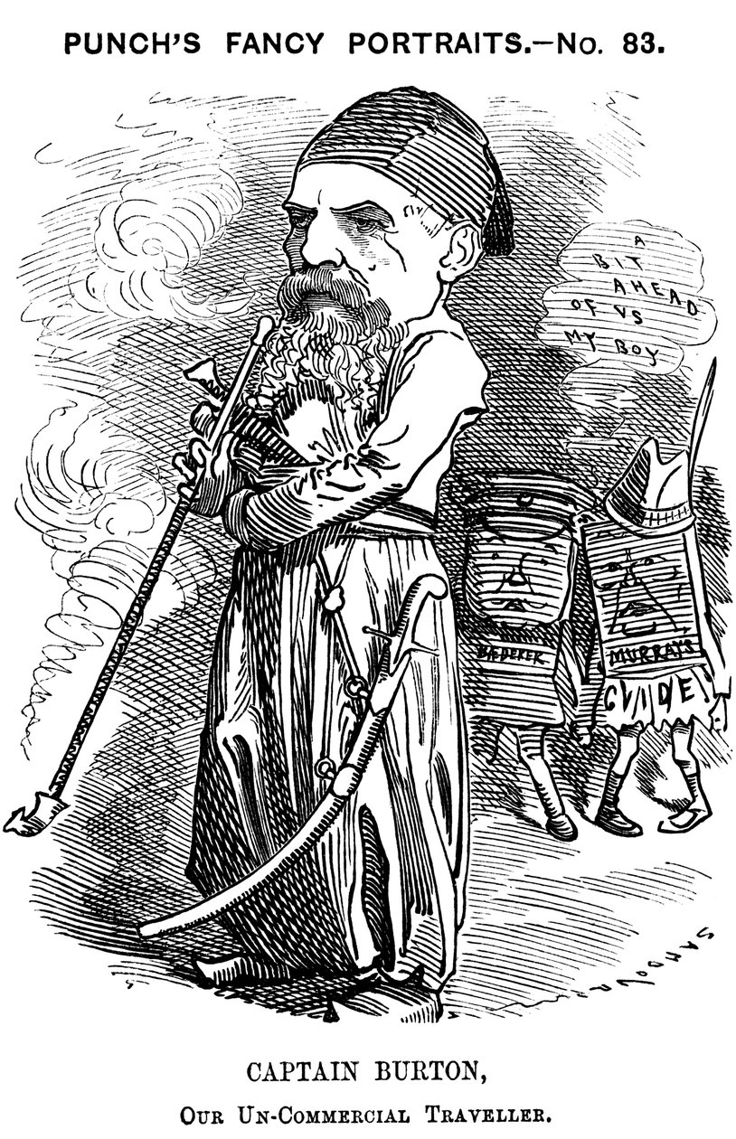Richard Francis Burton angol felfedező és orientalista, 1882 alkotó: Edward Linley Sambourne