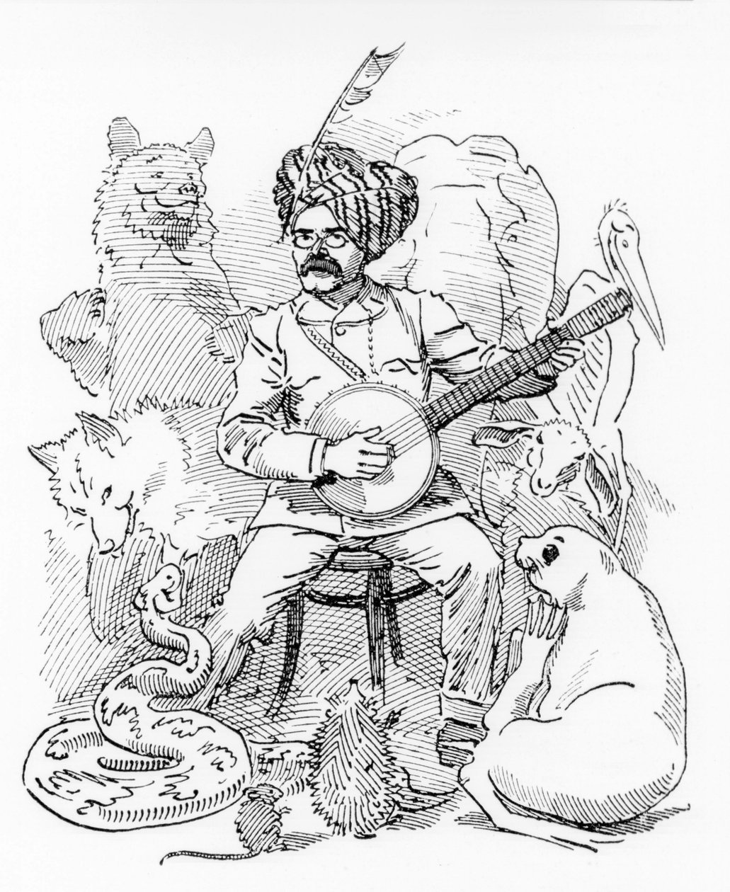 illusztráció a Sambourne rajzfilmhez Punchtól, Rudyard Kipling (rajz) alkotó: Edward Linley Sambourne