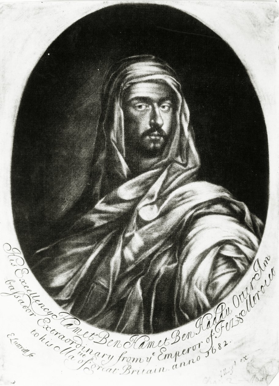 Őexcellenciája Hamet Ben Hamet Ben Haddu Otter, kiadó: John Lloyd, 1682 (mezzotint) alkotó: Edward Luttrell