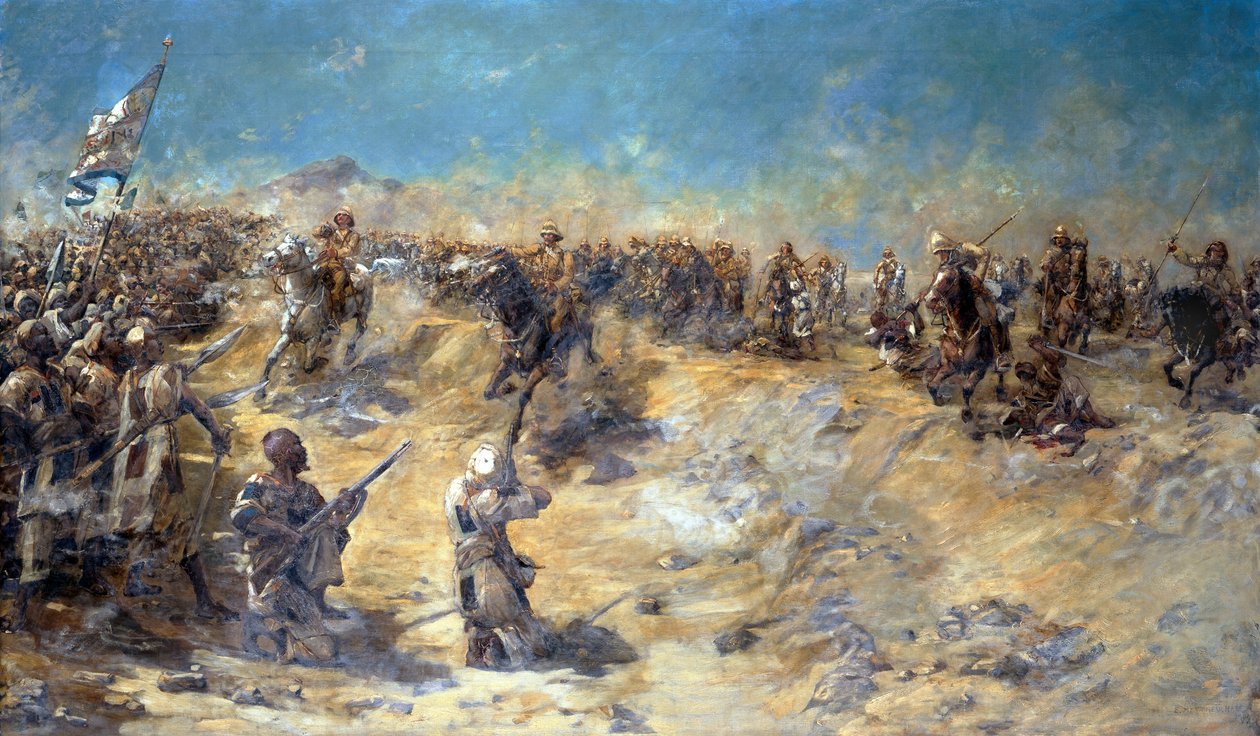 A 21. Lancers rohama az omdurmani csatában 1898. szeptember 2-án, 1899. alkotó: Edward Matthew Hale