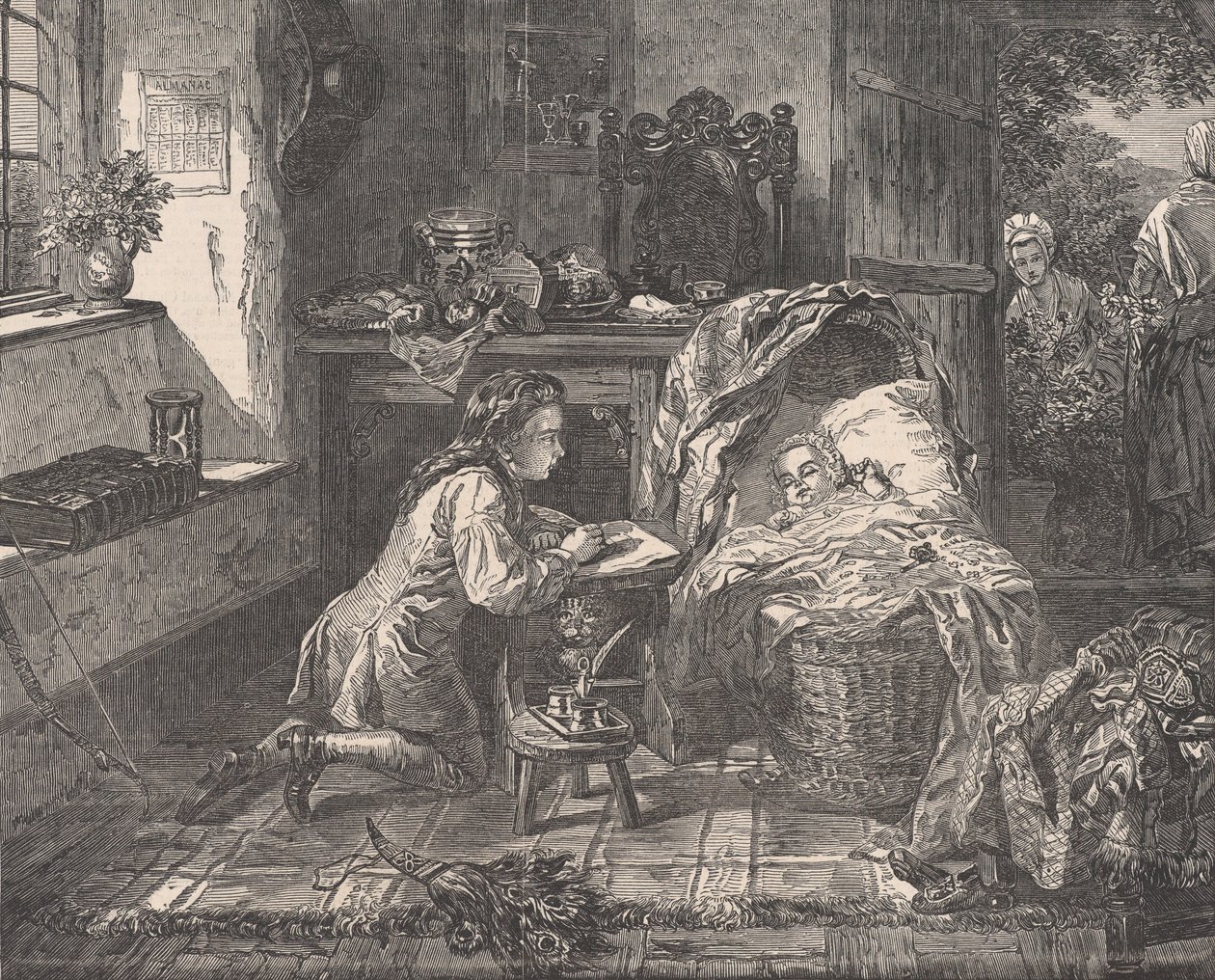 Benjamin West első erőfeszítése a művészetben, az Illustrated London News-tól, 1849. május 12. alkotó: Edward Matthew Ward