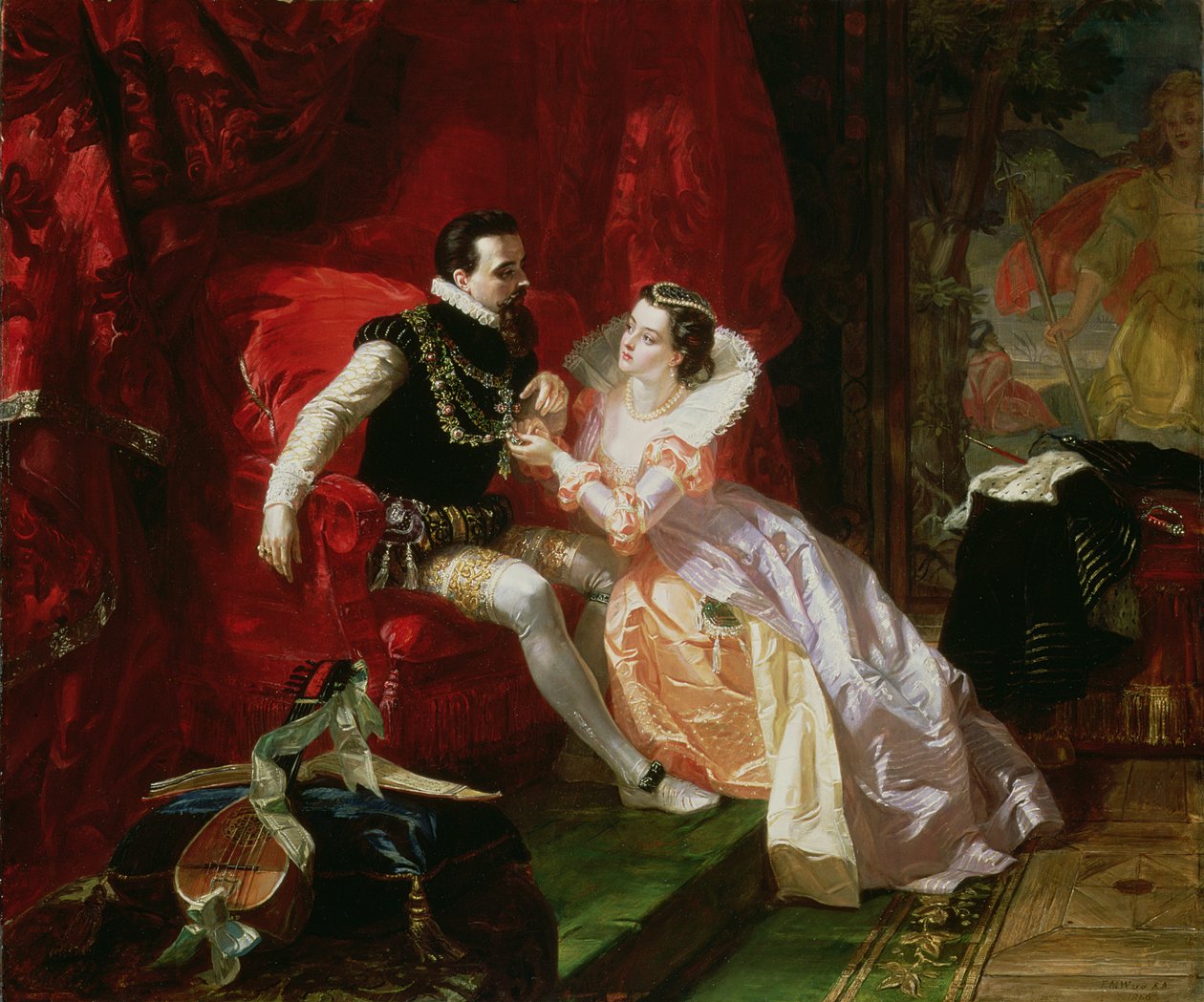 Leicester és Amy Robsart a Cumnor Hallban, 1866 alkotó: Edward Matthew Ward
