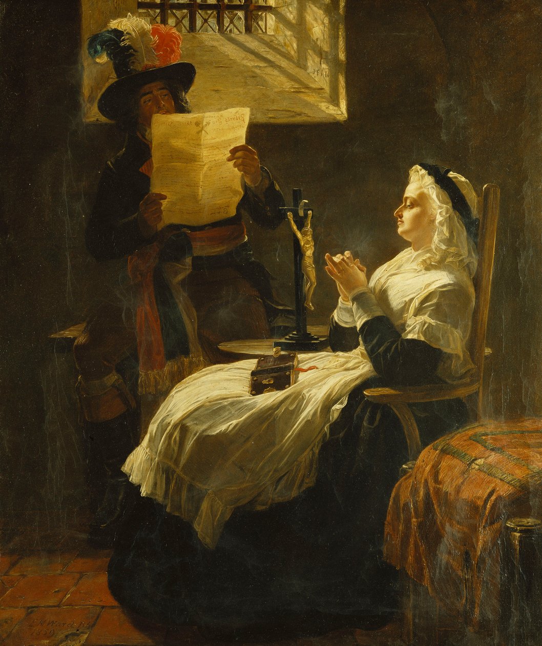 Marie Antoinette a vádiratot hallgatja a tárgyalása előtti napon, 1859 alkotó: Edward Matthew Ward