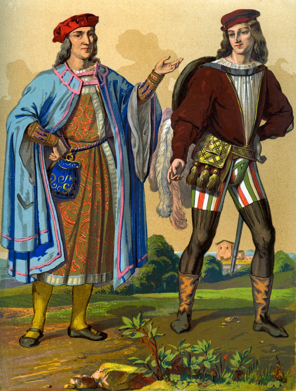 Egy angol udvarmester 1450-ből és egy angol úriember 1500-ból 1849. alkotó: Edward May