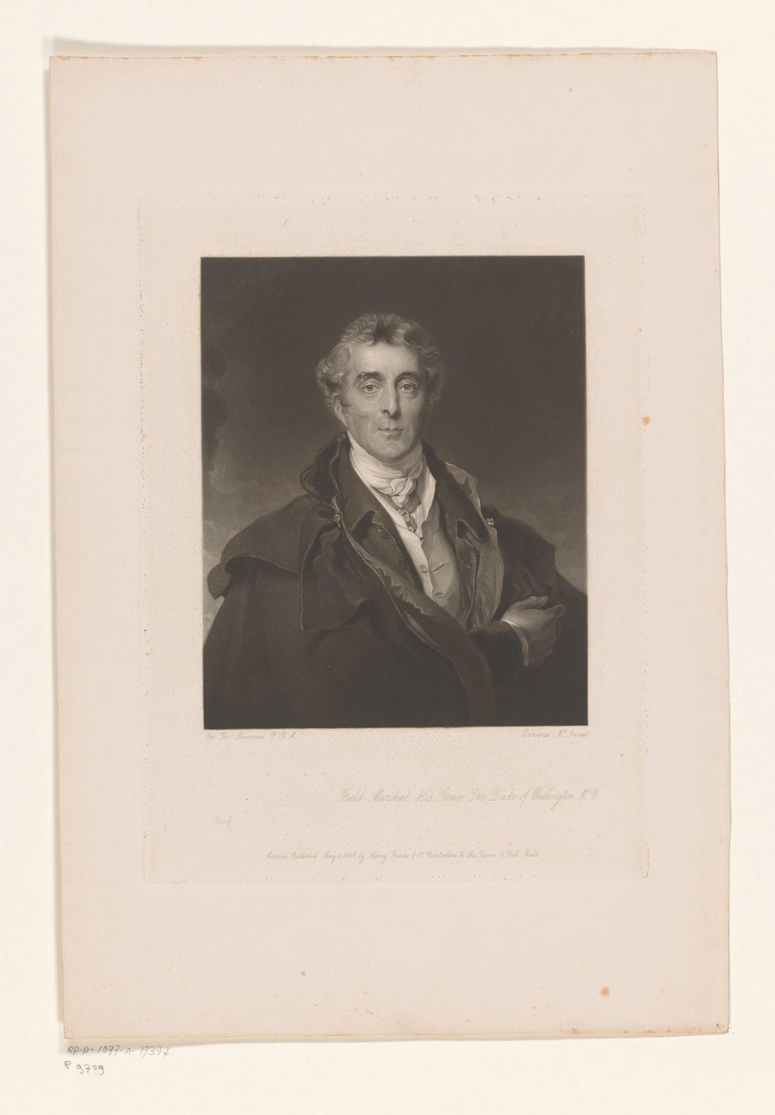 Arthur Wellesley portréja Field marsall őkegyelme, Wellington hercege (cím a tárgyon) alkotó: Edward McInnes