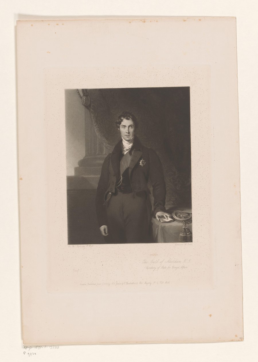 George Hamilton-Gordon portréja Az Earl of Aberdeen KJ / külügyi államtitkár (cím a tárgyon) alkotó: Edward McInnes