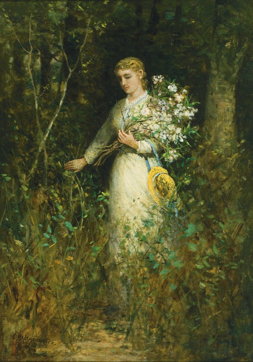 Hölgy csokorral alkotó: Edward Mitchell Bannister