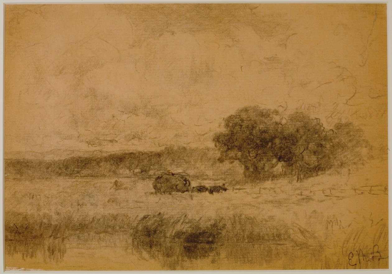 Táj, erdő (#13) c. 1880 (grafit papíron) alkotó: Edward Mitchell Bannister