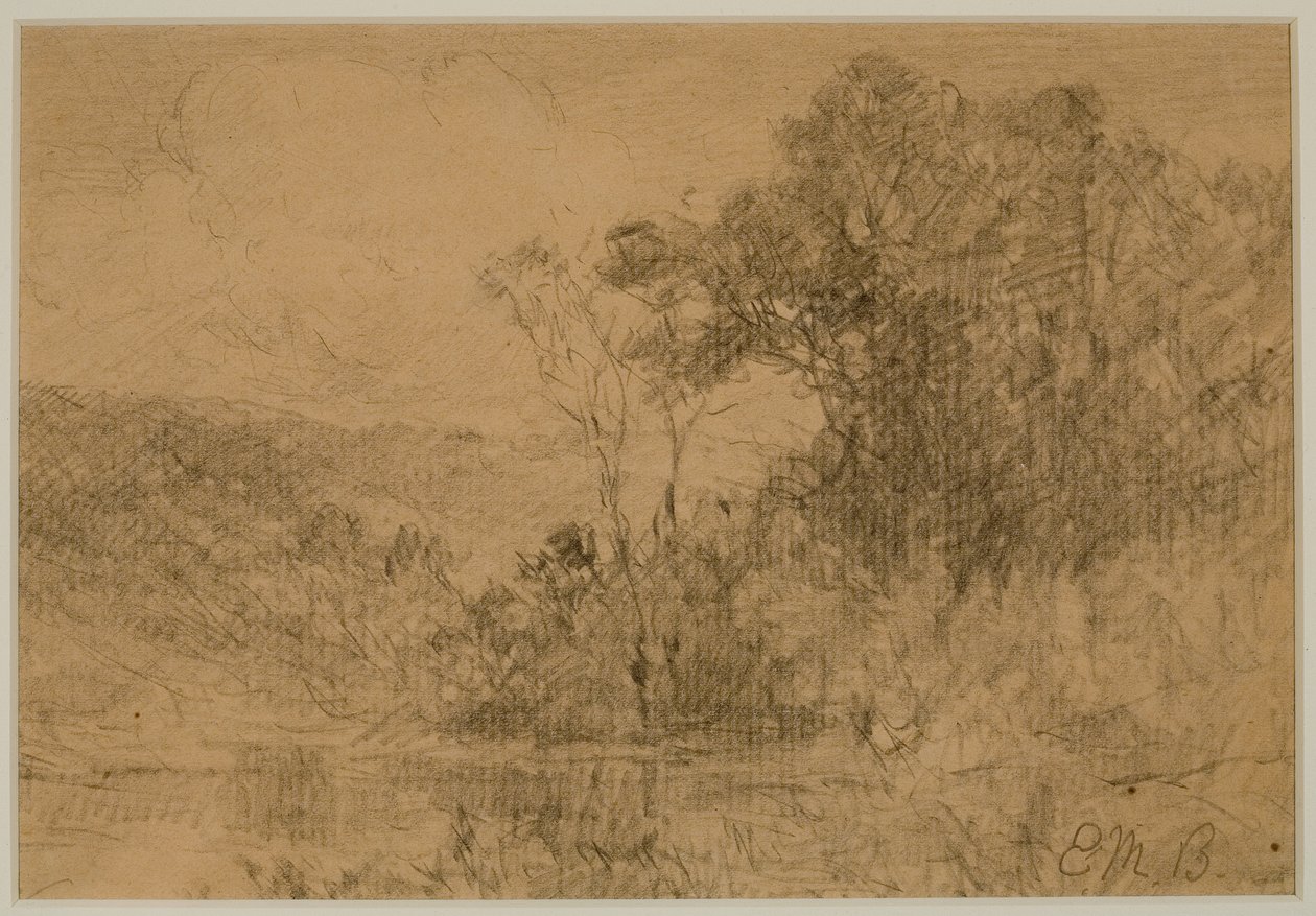 Táj, erdő (#36) c. 1880-as évek (grafit papíron) alkotó: Edward Mitchell Bannister