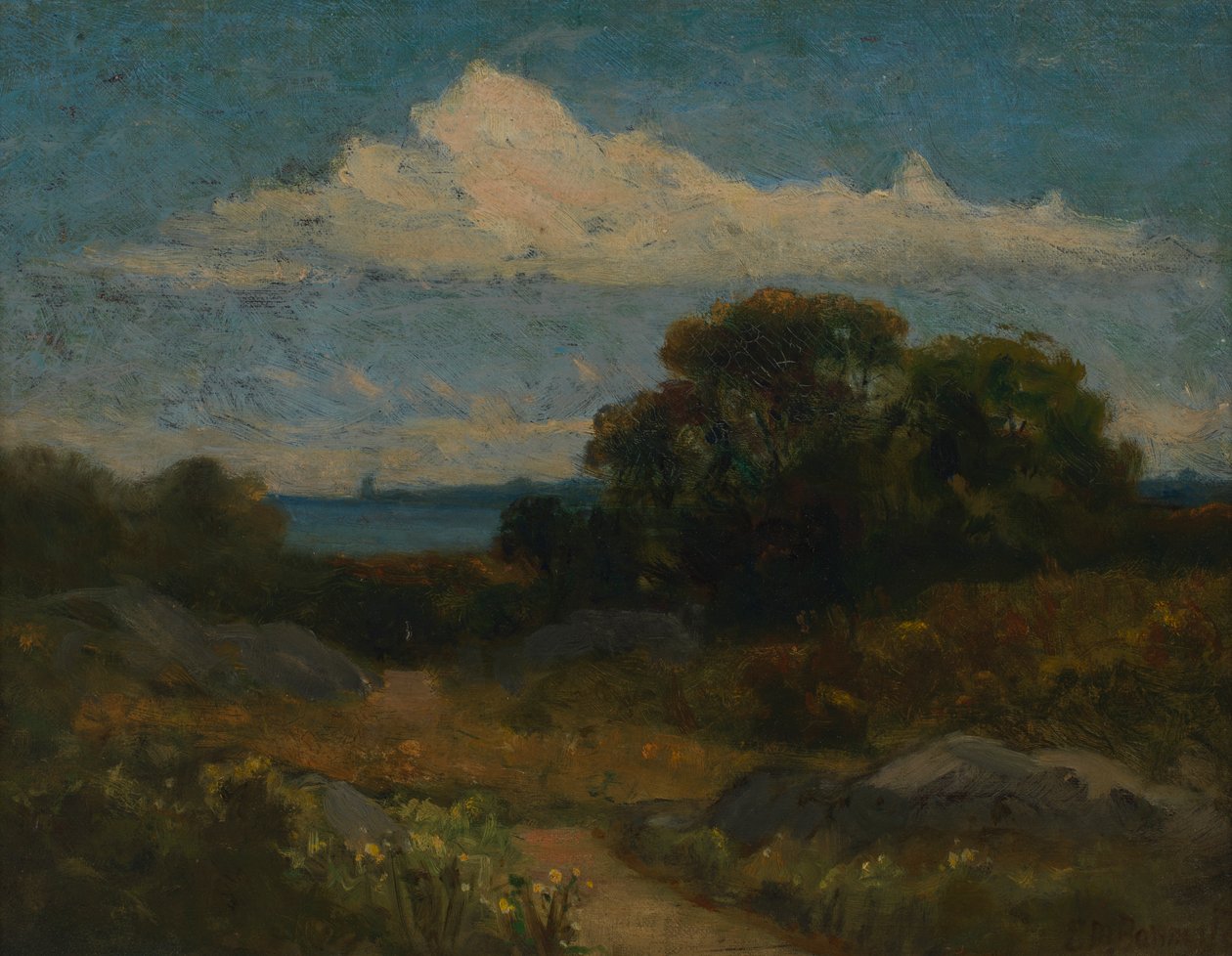 Fák és sziklák a tó mellett. alkotó: Edward Mitchell Bannister