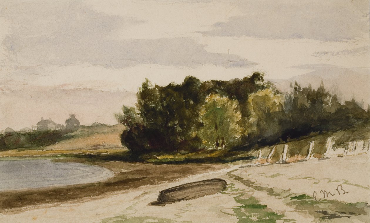 Tájkép logóval a tengerparton (#40), c. 1880 (akvarell papíron) alkotó: Edward Mitchell Bannister