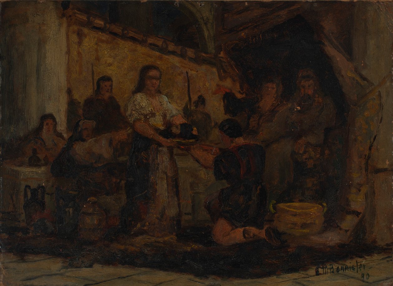 Szalóme, amint átveszi Keresztelő János fejét alkotó: Edward Mitchell Bannister