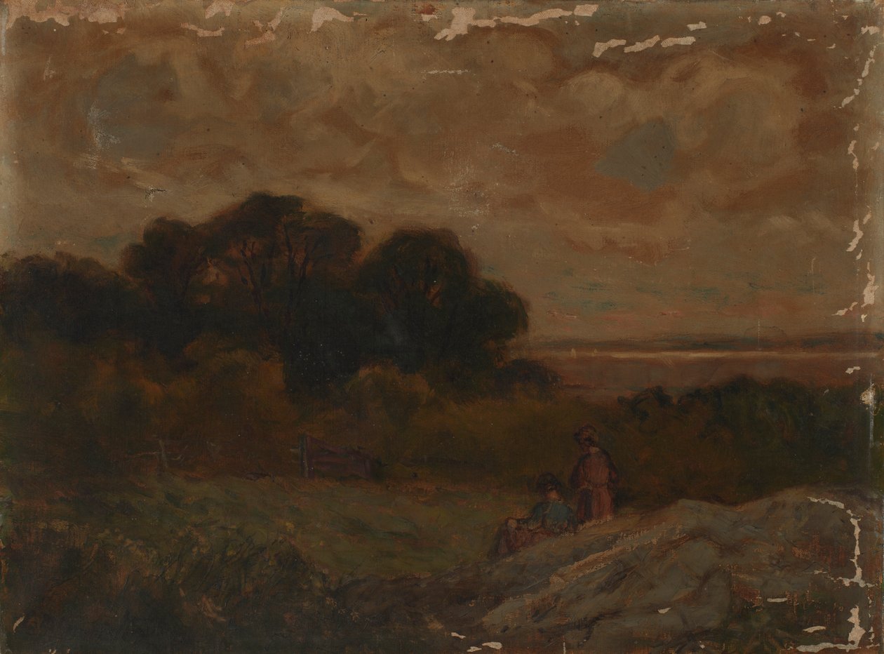Cím nélkül (Tájkép két sziklán fekvő nővel) alkotó: Edward Mitchell Bannister