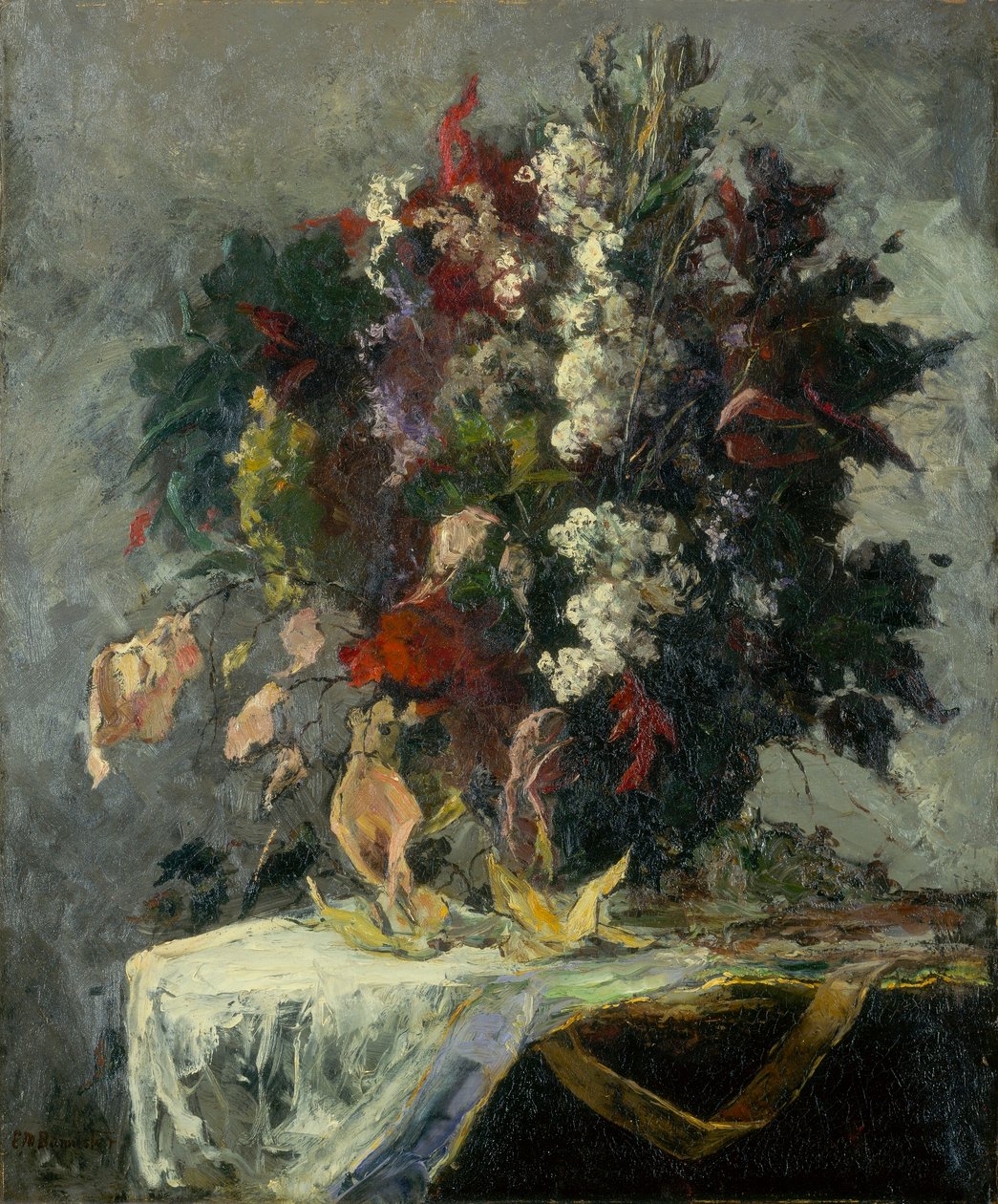 Cím nélkül (virágos csendélet) alkotó: Edward Mitchell Bannister