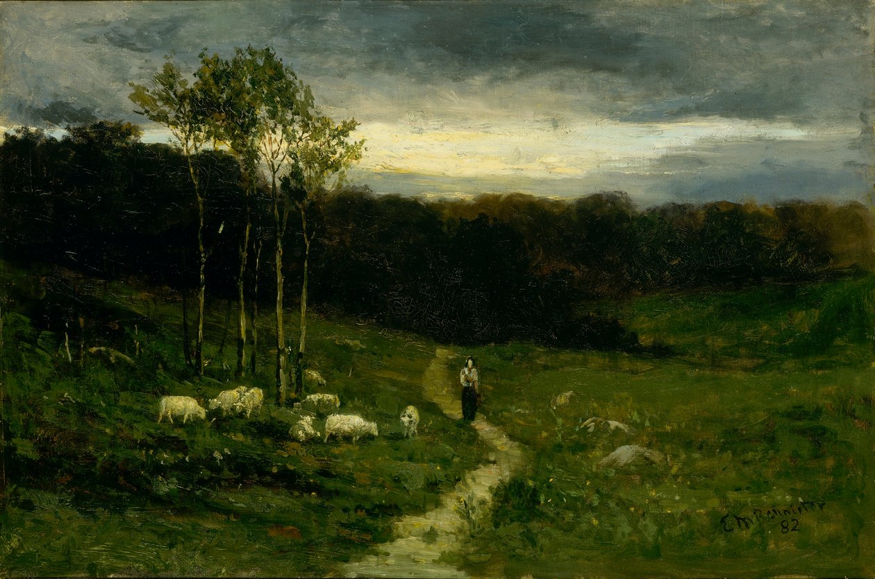 Nő sétál lefelé Path alkotó: Edward Mitchell Bannister