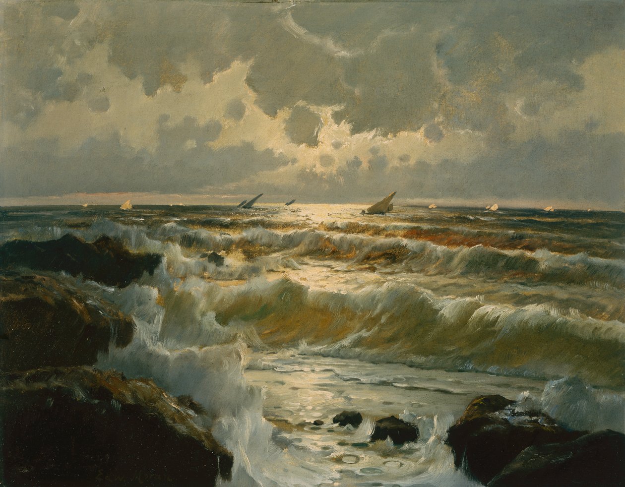 Homeward Bound (olaj, vászon) alkotó: Edward Moran