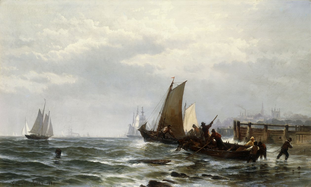 Newcastle a Delaware-vidéken, 1872 alkotó: Edward Moran