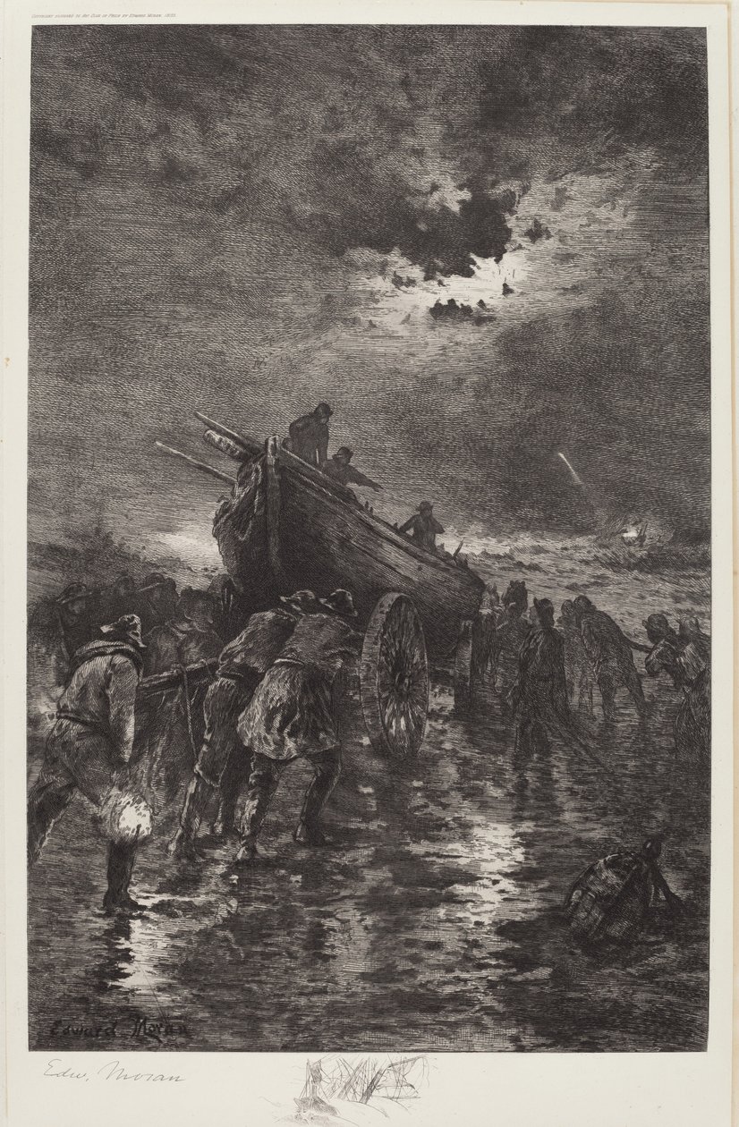 Untitled (Dóry indítása / Mentőhöz / Hajótörés) alkotó: Edward Moran