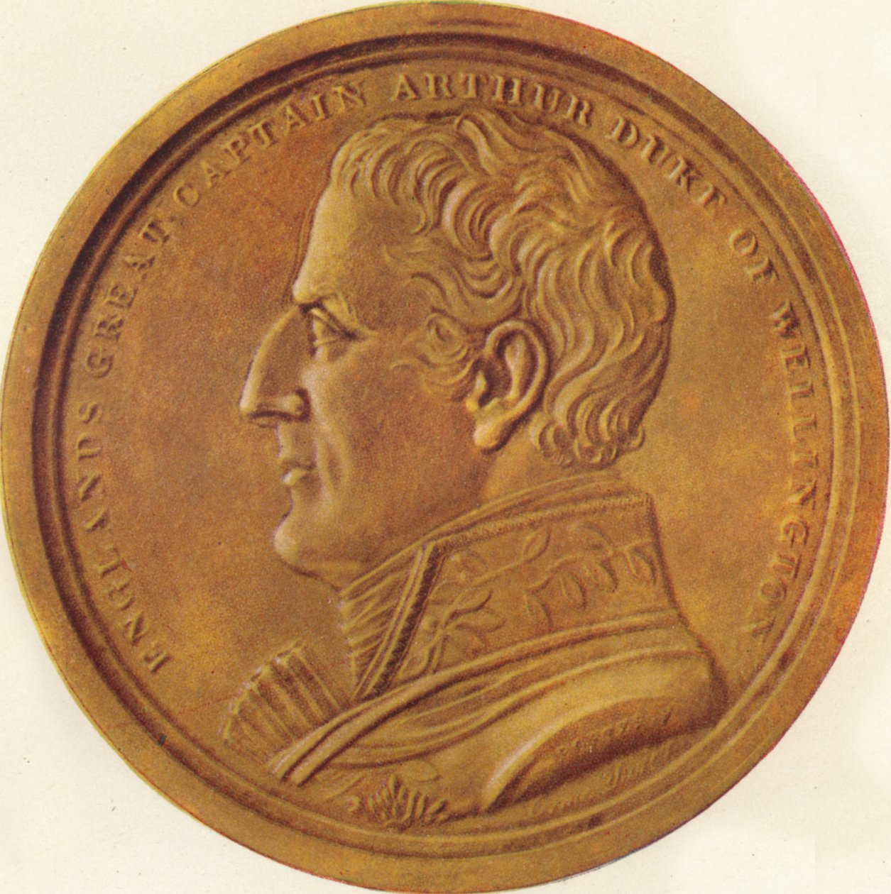 Anglia nagy kapitánya, Arthur Duke of Wellington – Emlékérem, 1815, 1910 alkotó: Edward Orme