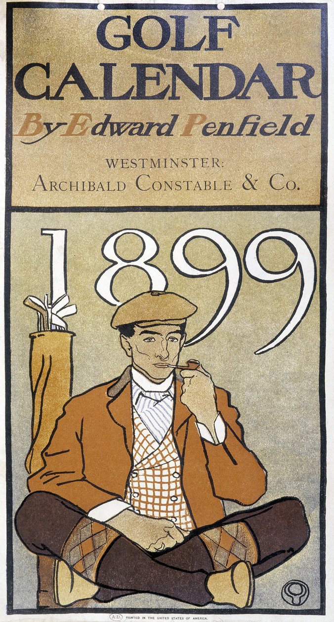 Naptár: "" Golf Calendar" - Edward Penfield alkotó: Edward Penfield