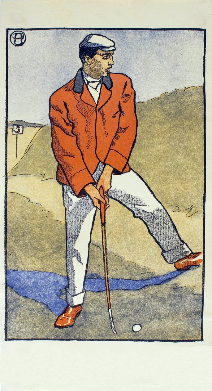 Június/július, részlet az 1931-es Golfnaptárból, kocsma. 1931 alkotó: Edward Penfield