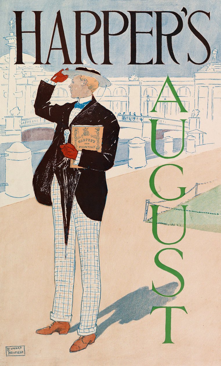 A Harpers New Monthly Magazine plakátja, 1893. augusztus (színes litográfia) alkotó: Edward Penfield