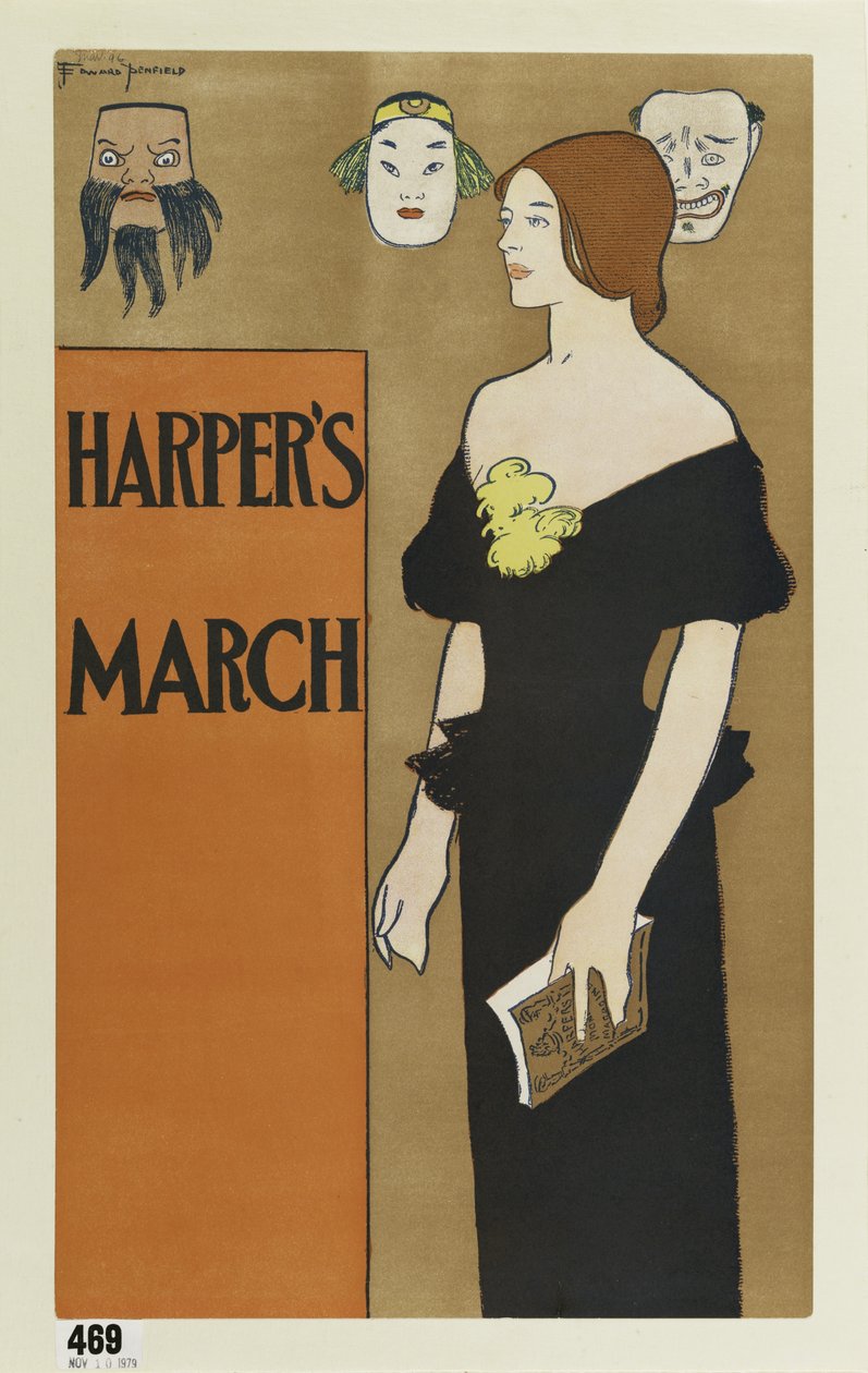 A Harpers magazint reklámozó plakát, 1896. március alkotó: Edward Penfield