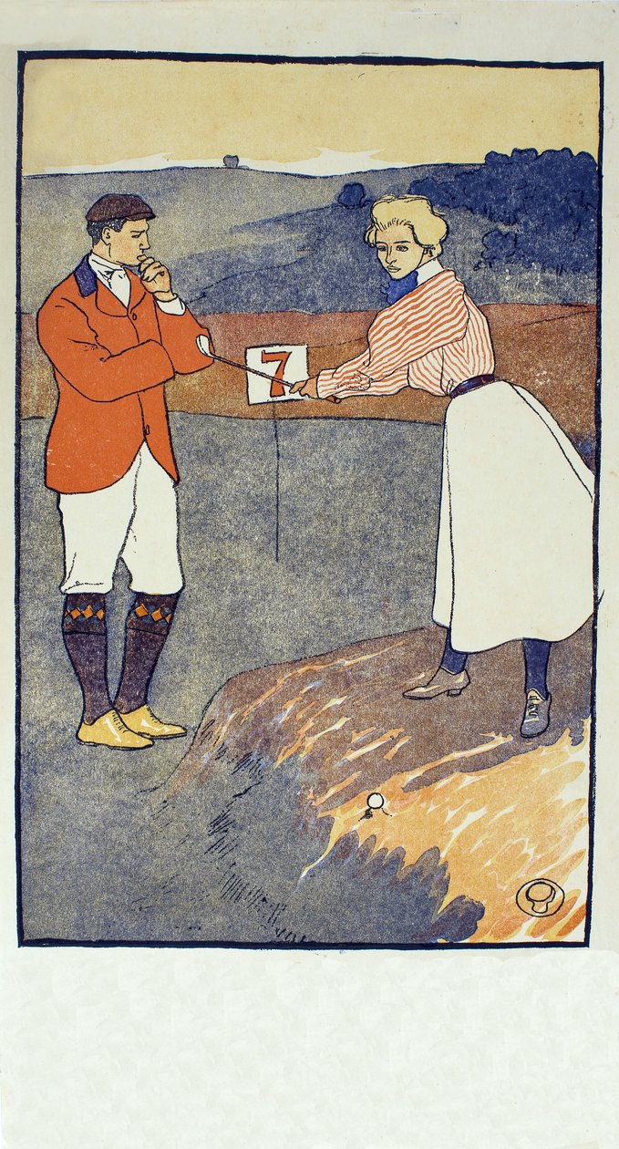 Szeptember , részlet 1931-ből Golfnaptár, kocsma. 1931 alkotó: Edward Penfield