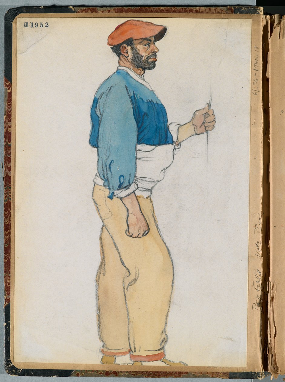 Vázlat egy spanyol férfiról, 1906 (wc és grafit papíron) alkotó: Edward Penfield
