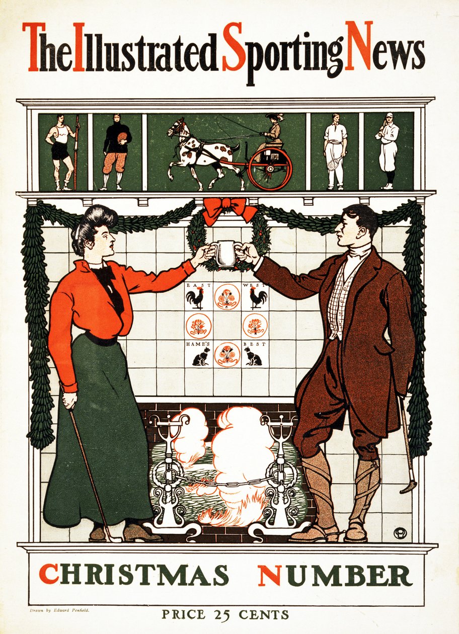 The Illustrated Sporting News, Christmas Number, 1900 (színes litográfia) alkotó: Edward Penfield