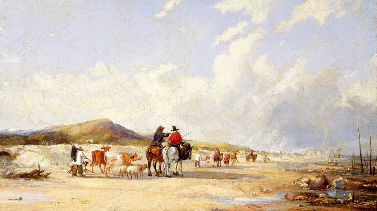 Crossing the Sands to Swansea Market (olaj, vászon) alkotó: Edward Pritchard