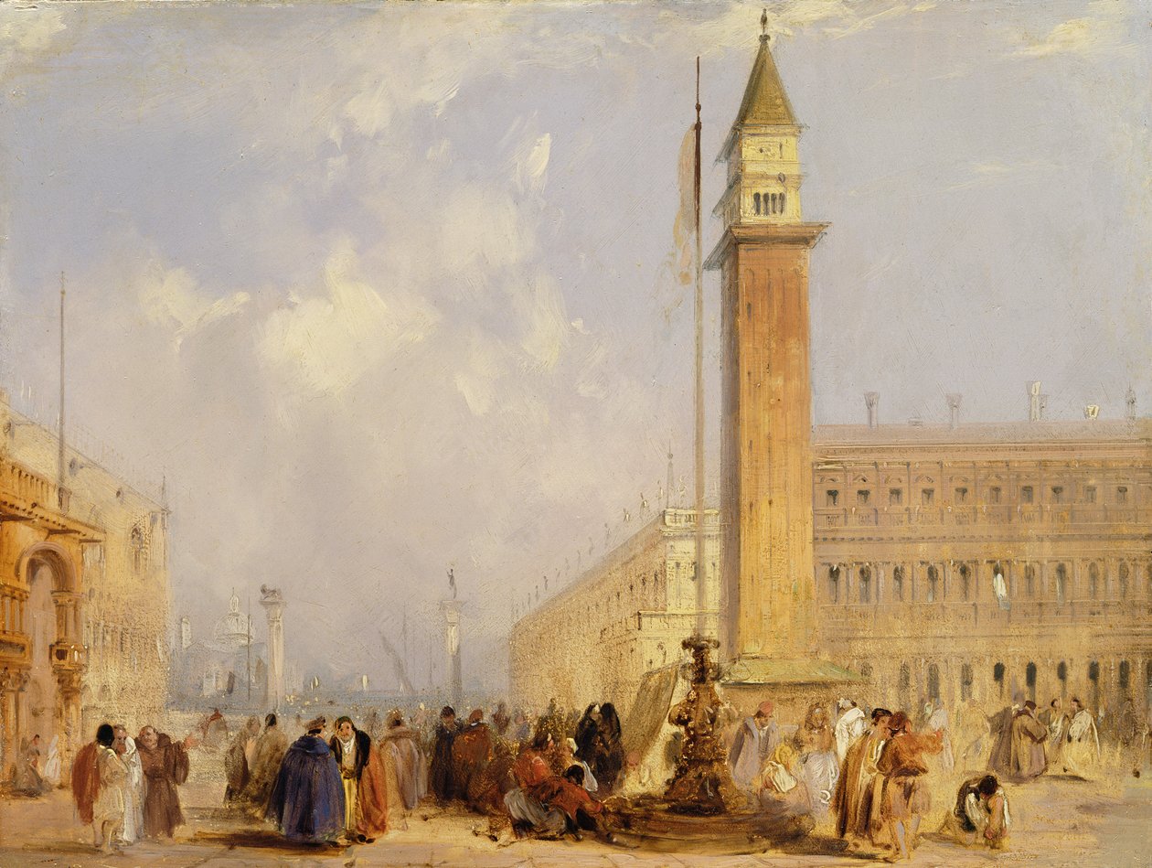 A Piazzetta, Velence (olaj a fedélzeten) alkotó: Edward Pritchett