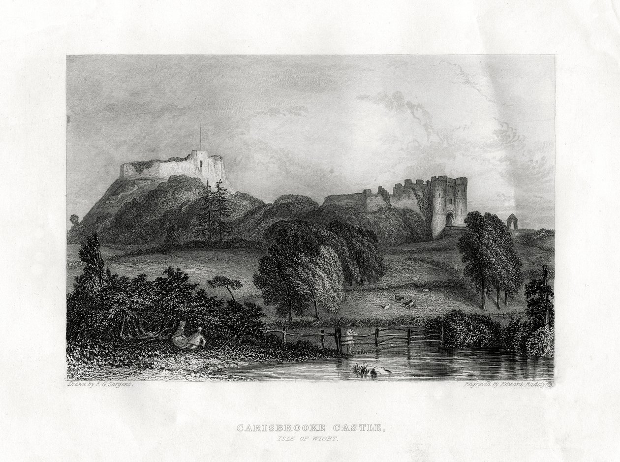 Carisbrooke kastély, Newport, Wight-sziget, 1860 alkotó: Edward Radclyffe