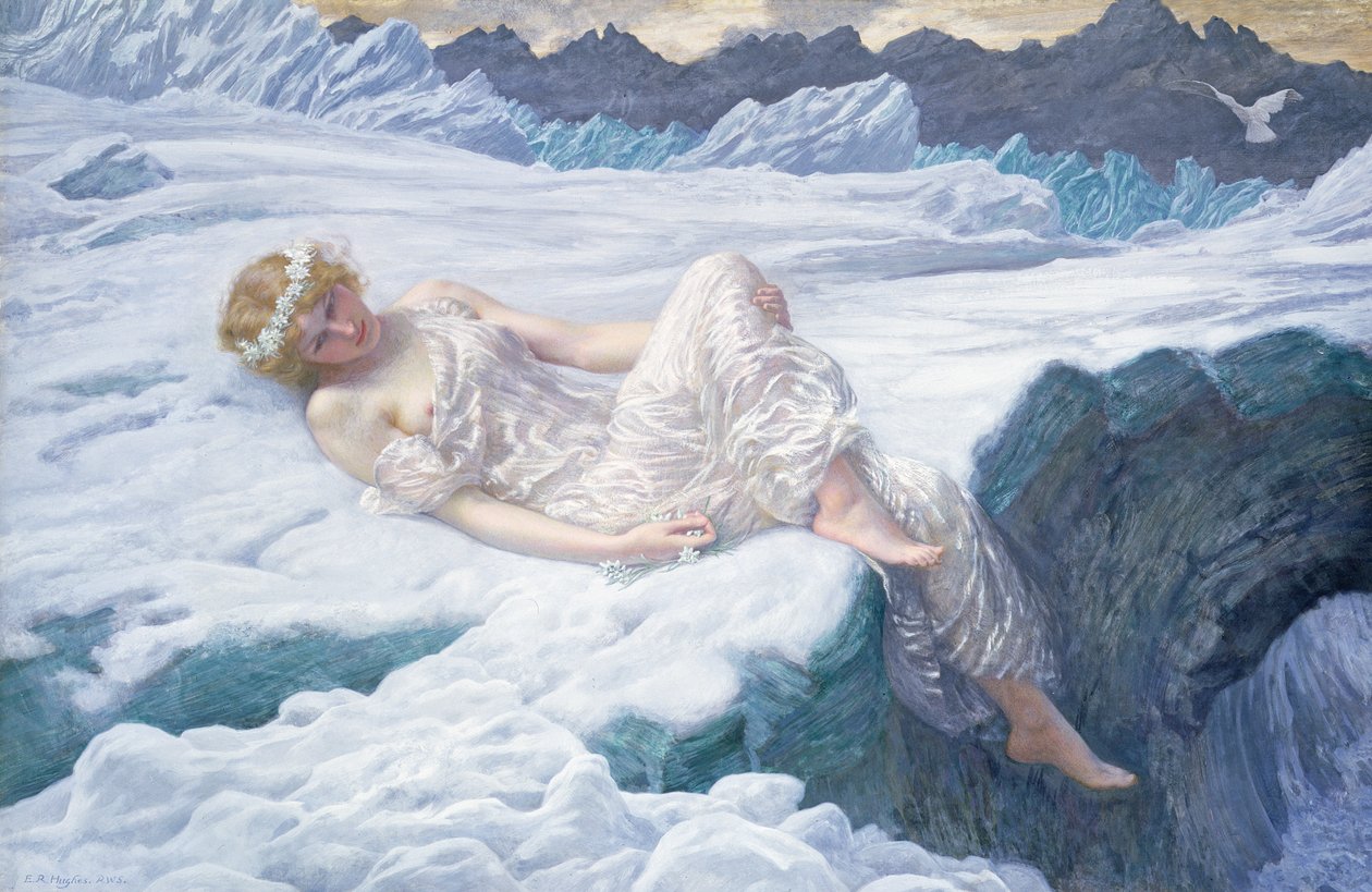 Hó szíve, 1907 (wc és testszín papíron) alkotó: Edward Robert Hughes