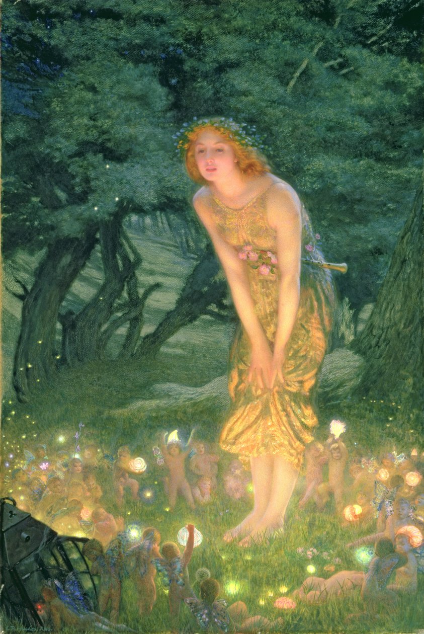 Szentivánéj (akvarell papíron) alkotó: Edward Robert Hughes