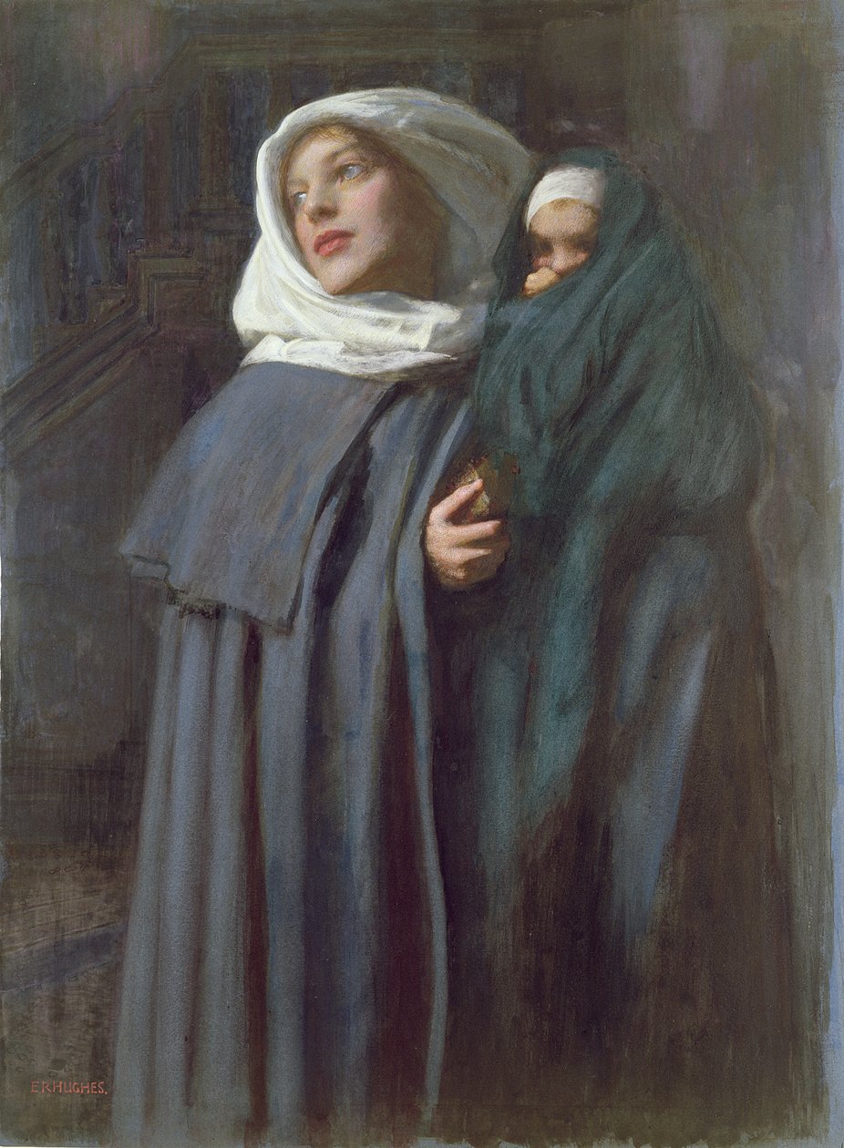 Anya és gyermeke (wc) alkotó: Edward Robert Hughes