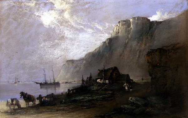Tengerparti jelenet (pasztell papíron) alkotó: Edward Robert Smythe