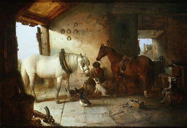 A kovácsműhelyben (olaj, vászon) alkotó: Edward Robert Smythe