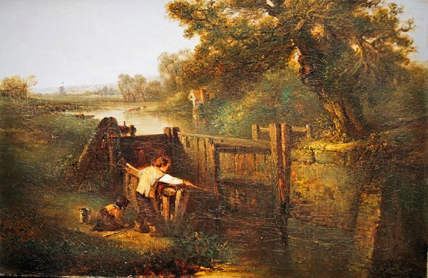 Zárolási jelenet (olaj a panelen) alkotó: Edward Robert Smythe